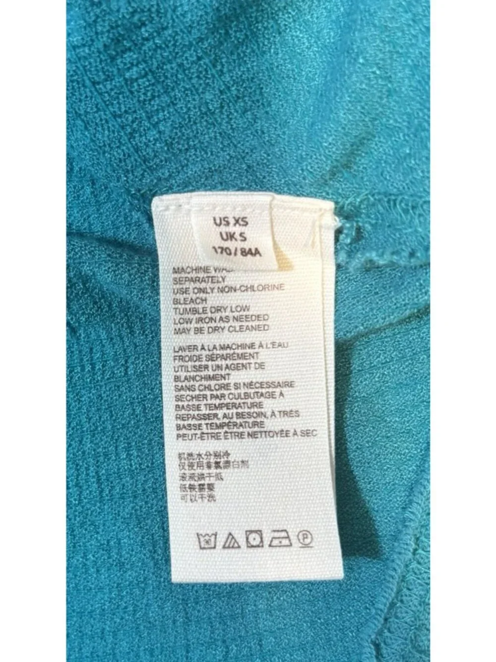 Free People Teal Aqua Blue Top Flutter Sleeve Gauze Frayed Ruffle Distressed XS